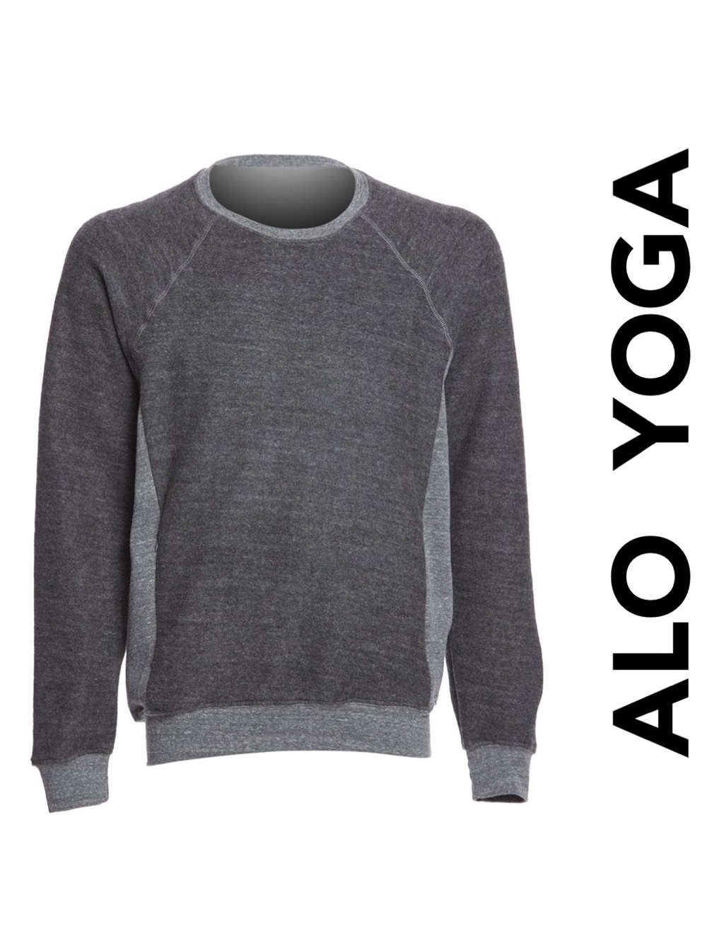 Alo Yoga Men's Heather Charcoal Crewneck Sweater XL